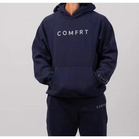 Comfrt Other - Comfrt Unisex Tranquil Hoodie Navy Blue Sold Out Size M Anxiety